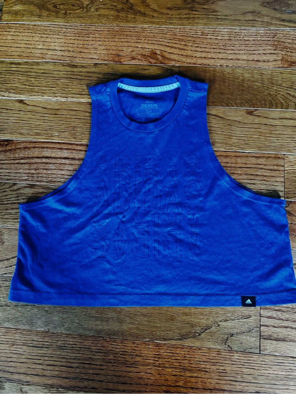 adidas Blue Cropped Athletic Tank Top